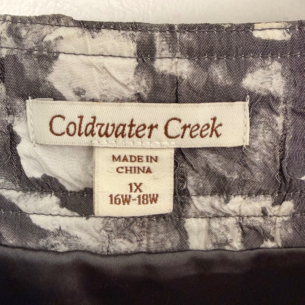 Coldwater Creek Crushed Satin Open Front Blazer Boxy Jacket Textured Lined 1X - Picture 4 of 15